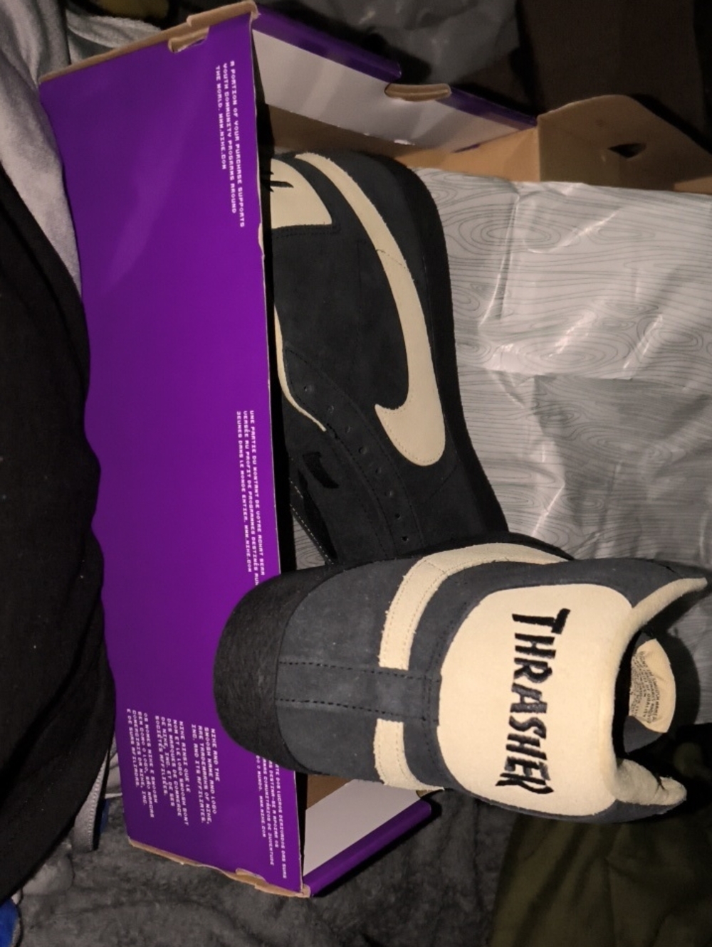 Nike Thrasher Skate Sneakers - Black and Cream